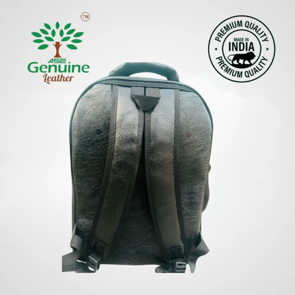 AseGenuineLeather Backpack Black colour Bag - Image 2
