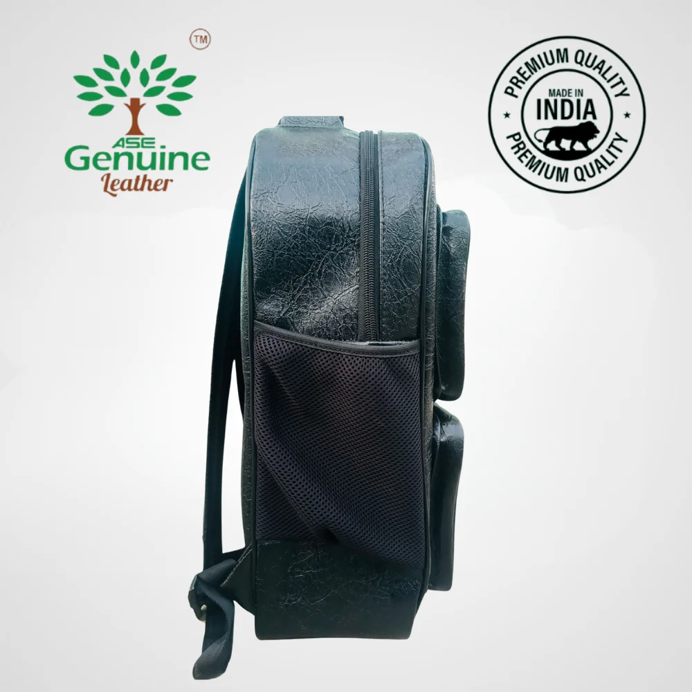 AseGenuineLeather Backpack Black colour Bag - Image 3
