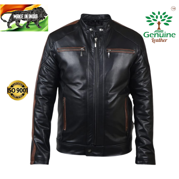 AseGenuineLeather- Black Faux Leather Jacket For Men
